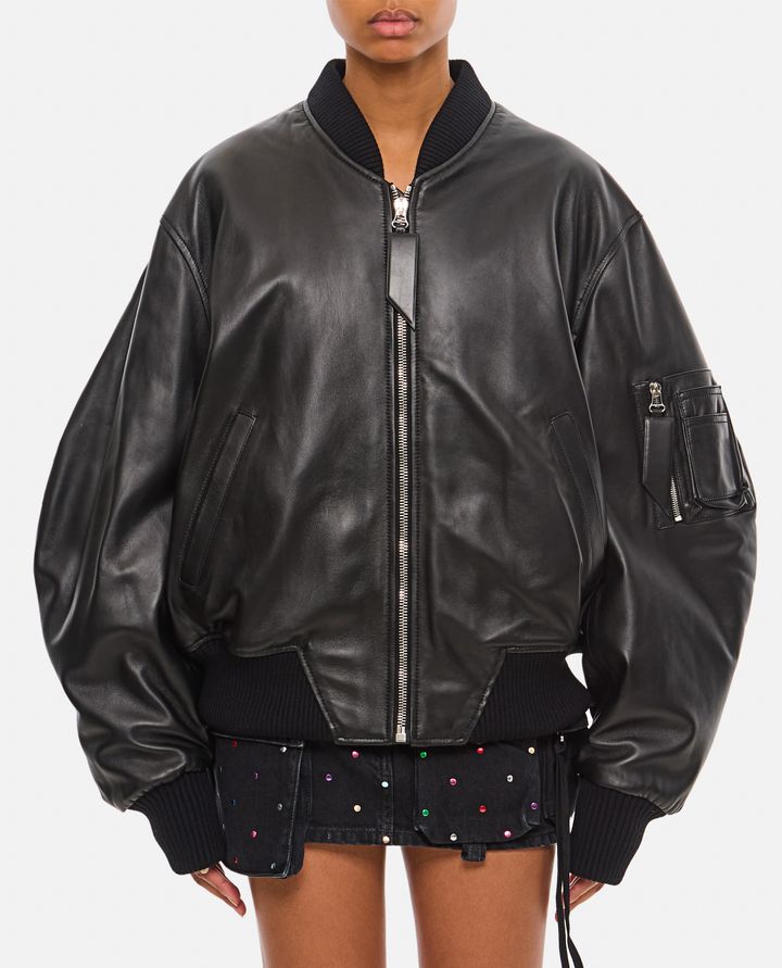 The Attico ANJA BOMBER IN PELLE